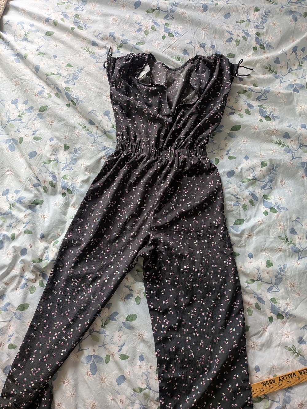H&M Black Floral Jumpsuit
